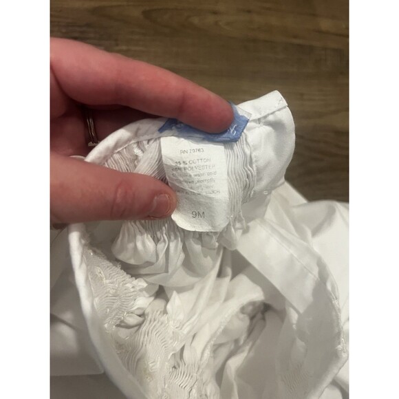 Bow Peep 9m White Smocked Bishop Dress Christening Baptism Heirloom Gown - Picture 4 of 12